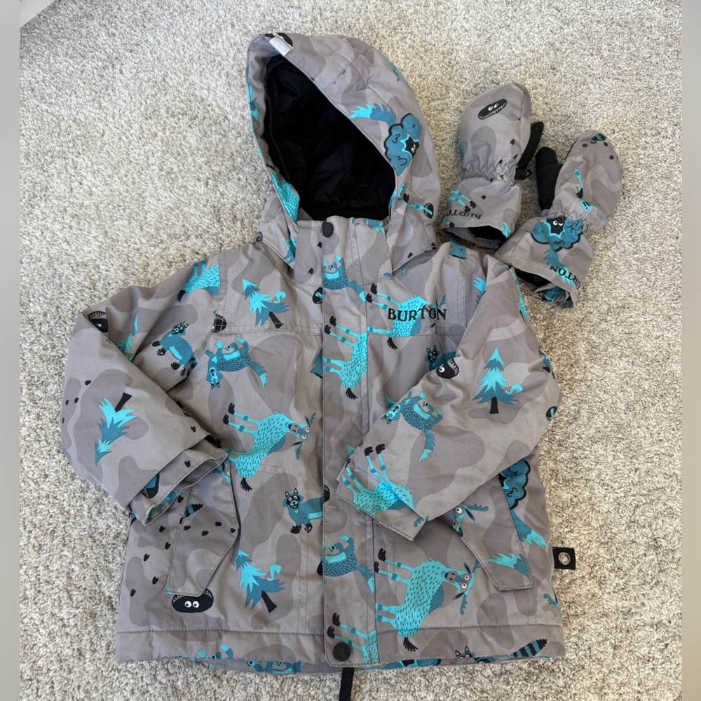 Boy’s 3T Burton winter Jacket & Mittens